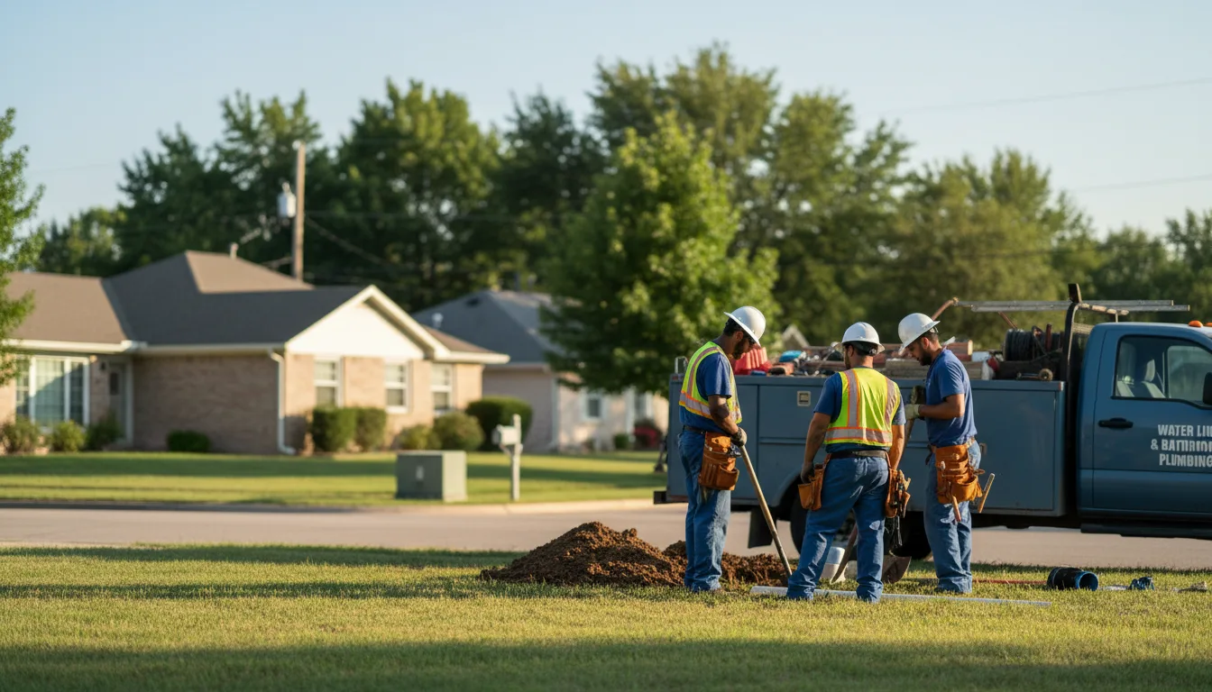 Residential water line and bathroom plumbing service in Windom, KS
